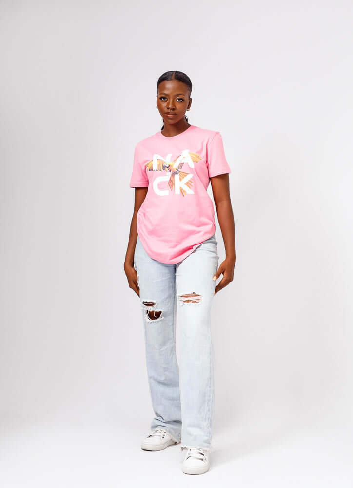 Afrobird Tee in Pink - Shirts & Tops