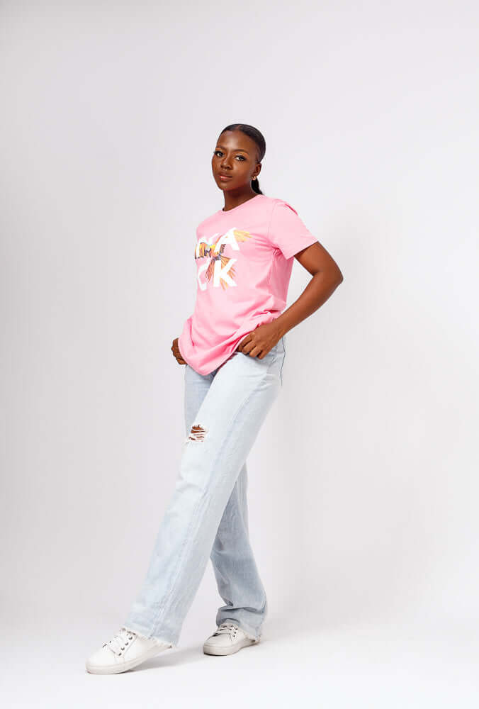 Afrobird Tee in Pink - Shirts & Tops