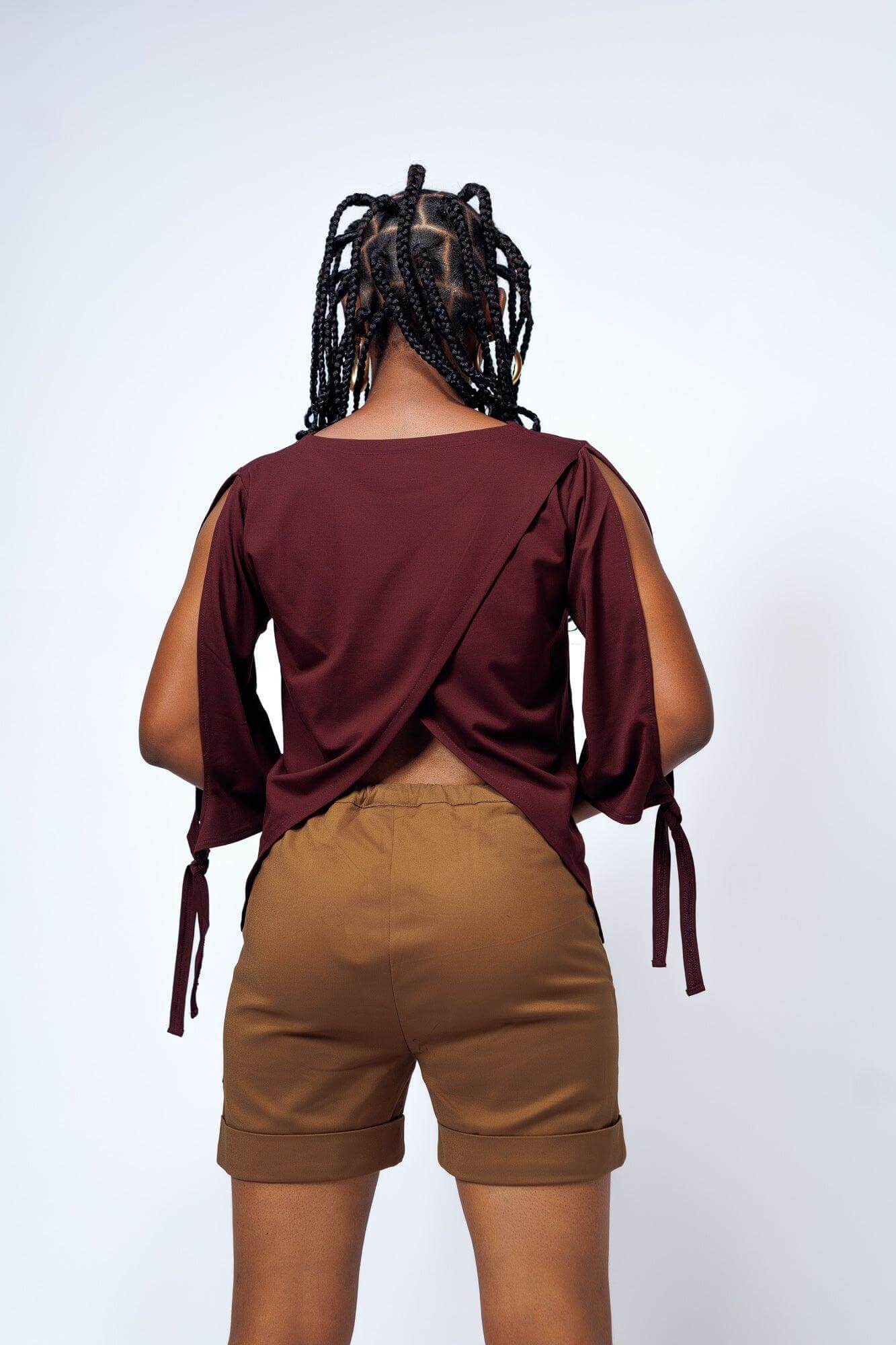 Amaka Top in Wine - Shirts & Tops