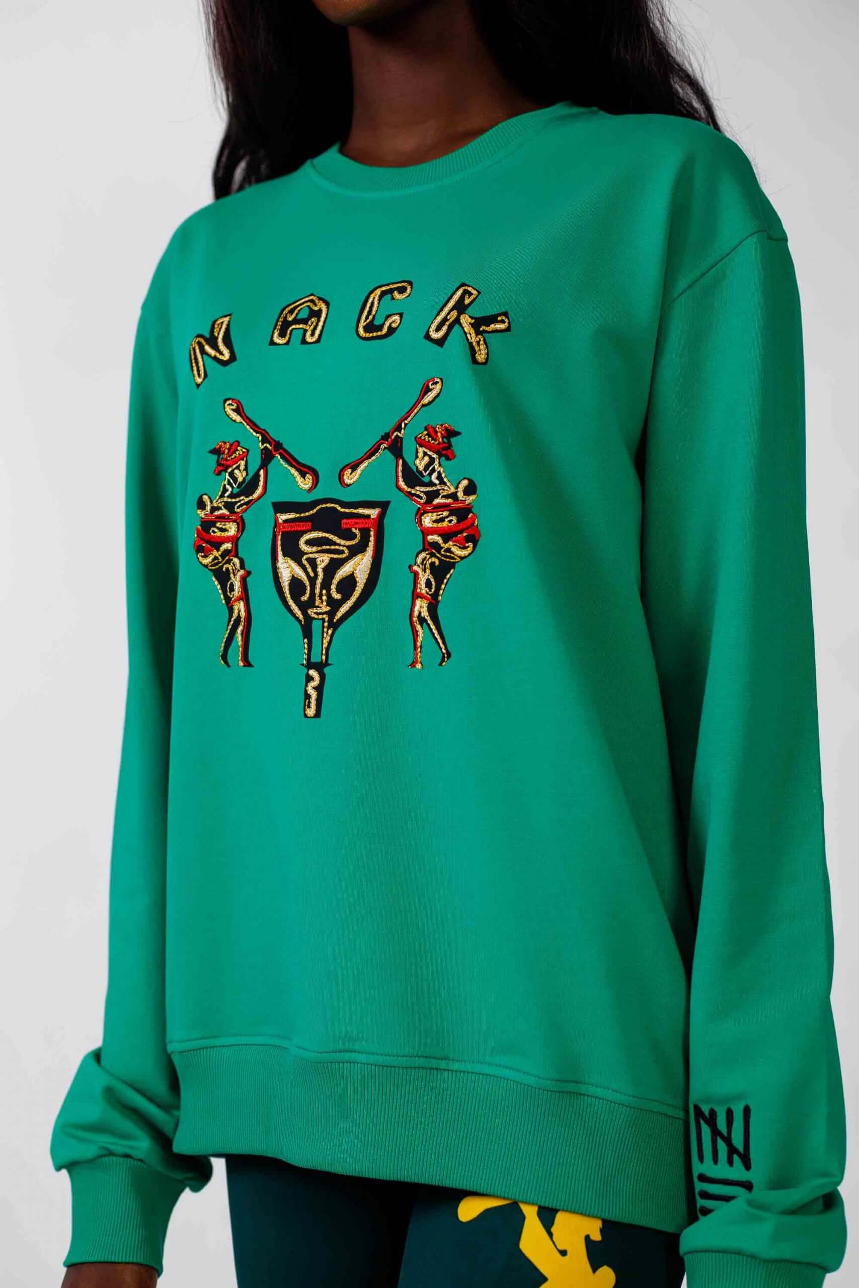 NACK Classic Sweat Top in Green - Shirts & Tops