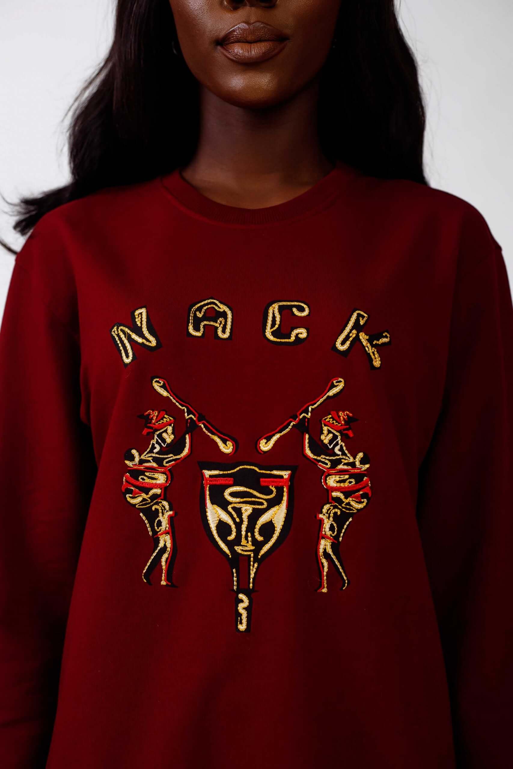 NACK Classic Sweat Top in Wine - Shirts & Tops