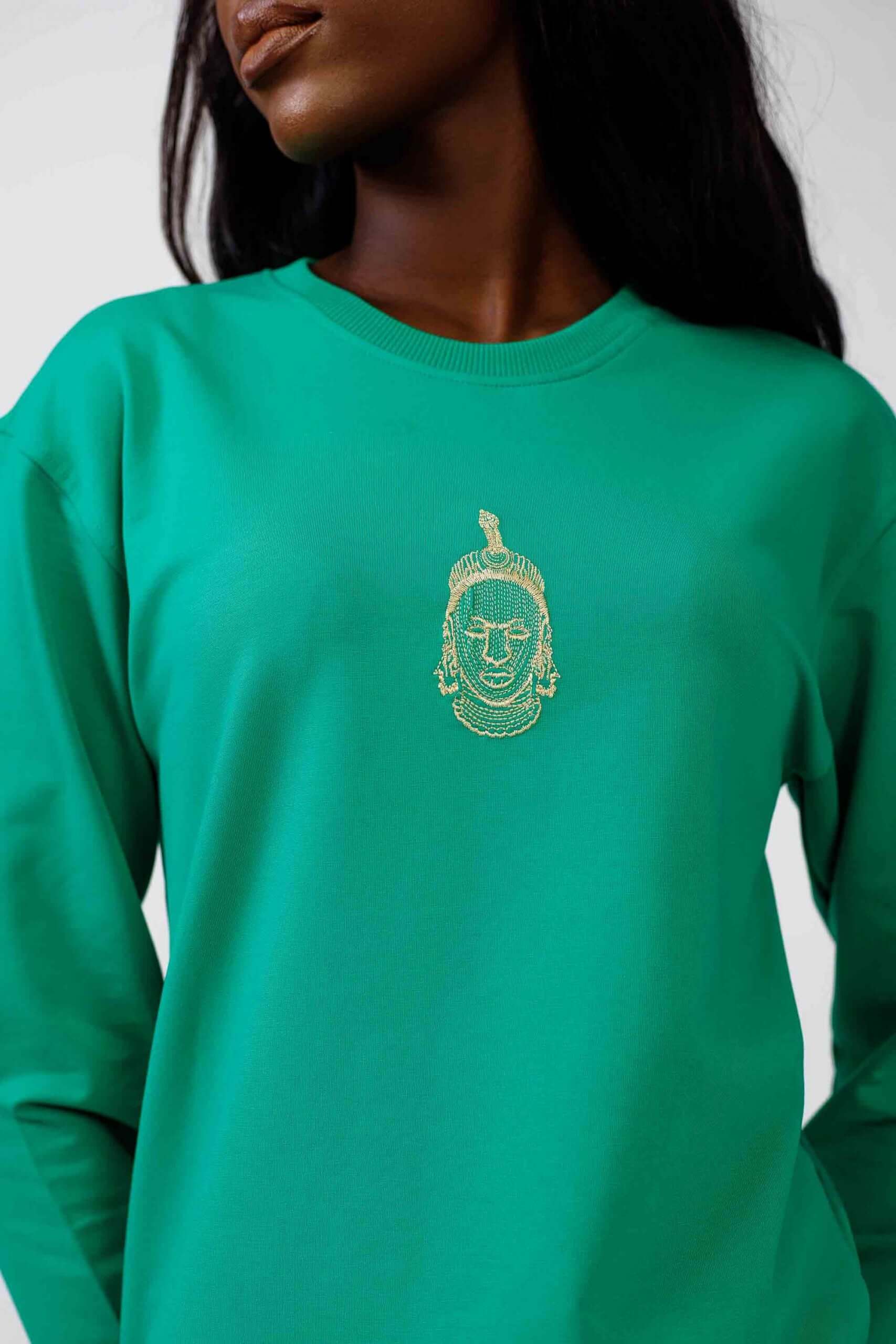 Ife Kingdom Sweat Top in Green - Shirts & Tops