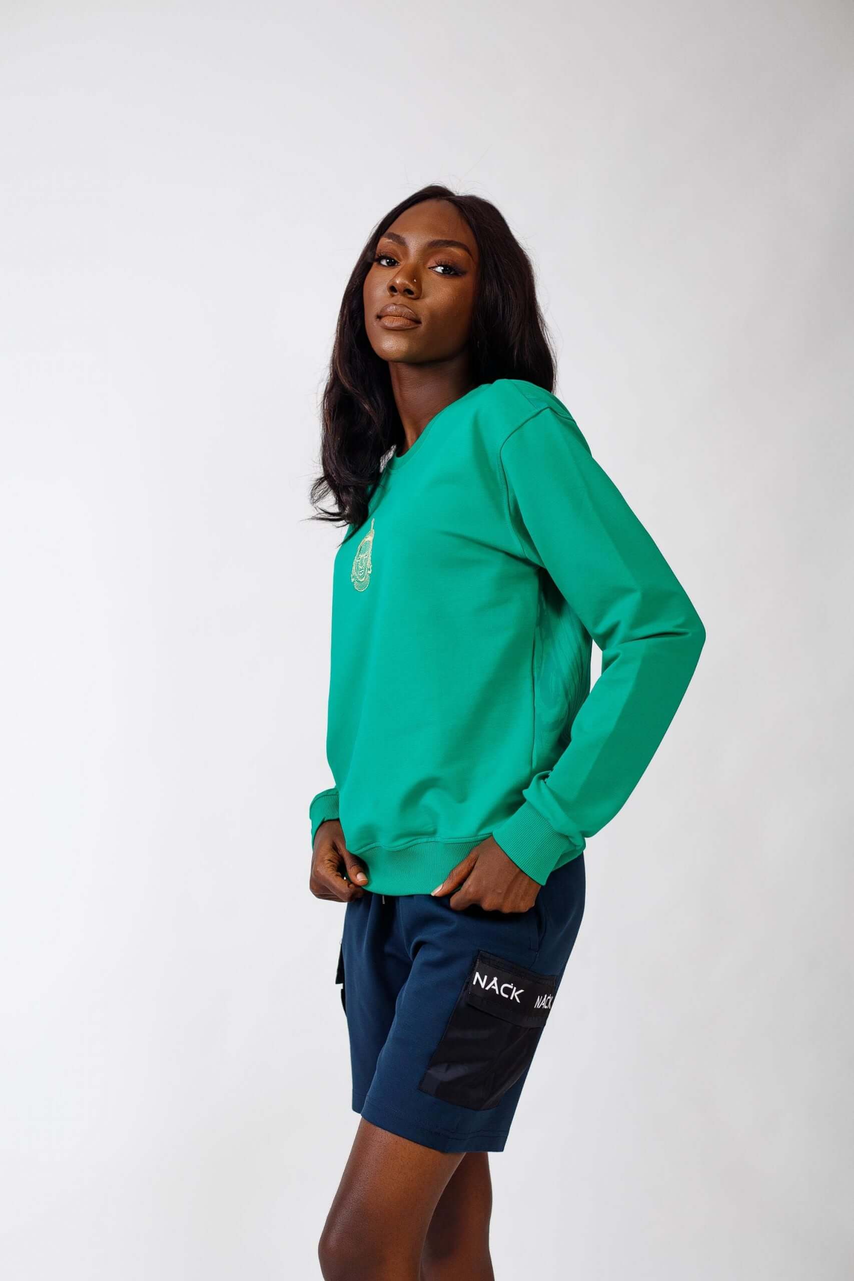 Ife Kingdom Sweat Top in Green - Shirts & Tops